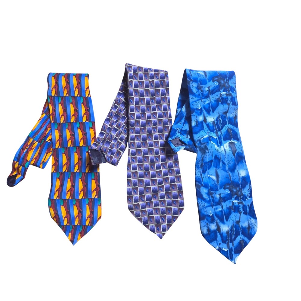 Lot of 3 Jerry Garcia Grateful Dead Silk Tie Irish Tree Big Bird Banyan Trees